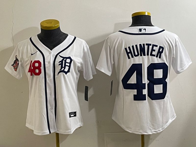 Women 2025 Detroit Tigers #48 Hunter White Game Nike MLB Jersey style 3
